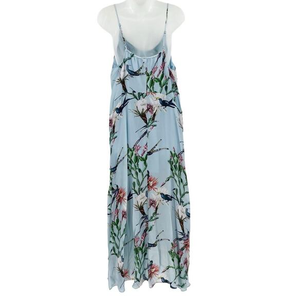 ALL SAINTS Essey Senja Maxi Dress Blue Floral Birds Asymmetric Sleeveless 8 NEW - Picture 9 of 12